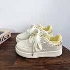 Damen modische Sneakers mit kariertem Innenfutter und hochdämpfender Sohle R&B