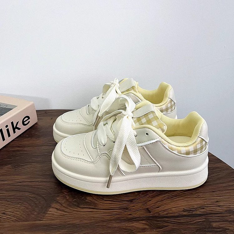 Damen modische Sneakers mit kariertem Innenfutter und hochdämpfender Sohle R&B