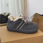 Damen Kuschelige Hausschuhe aus hochwertigem Wildleder mit flauschigem Innenfutter R&B
