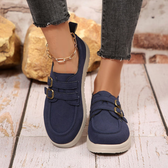 Damen modische Sneakers mit Doppelschnallen R&B