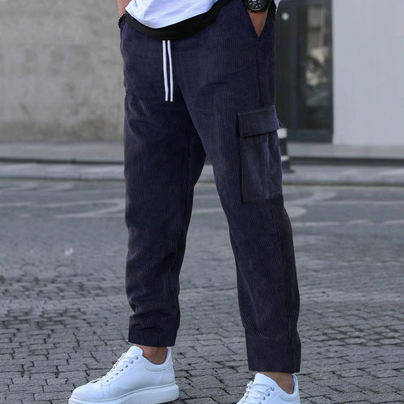 Damen lässige Freizeithose mit praktischen Cargo-Taschen und elastischem Bund R&B