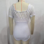 Damen Einteiler-Badeanzug mit romantischen Spitzen-Details R&B