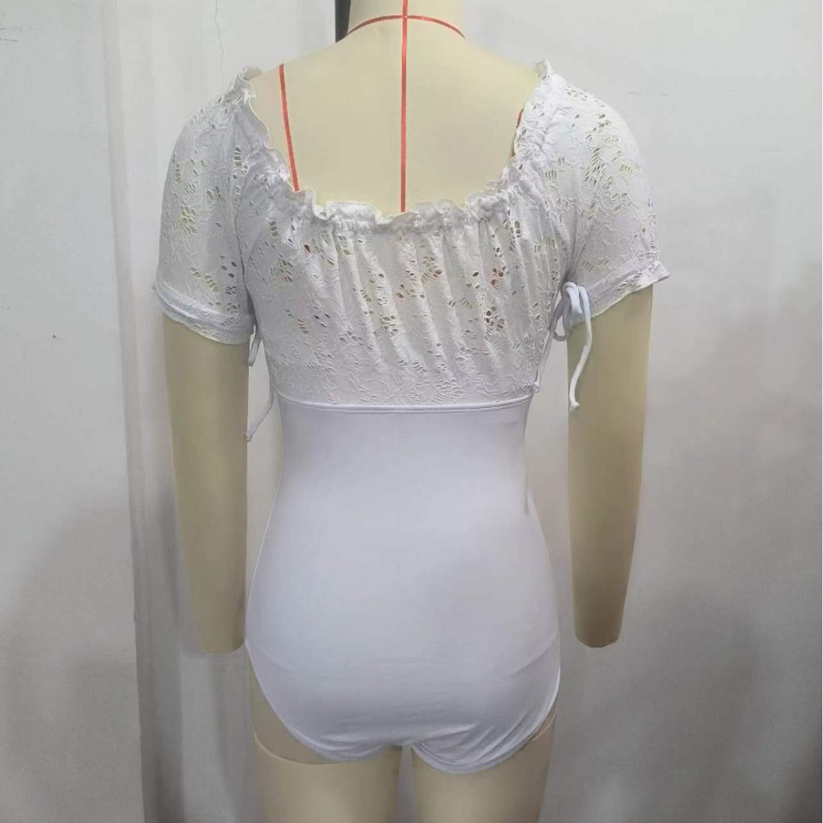 Damen Einteiler-Badeanzug mit romantischen Spitzen-Details R&B