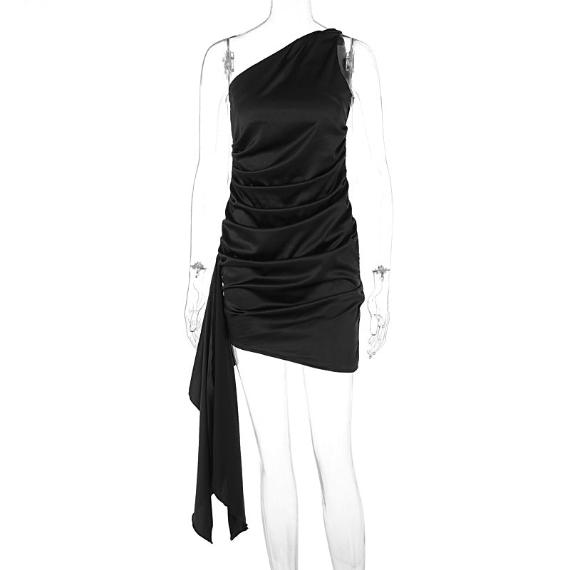 Damen Minikleid mit asymmetrischem Design und raffinierten Drapierungsdetails R&B