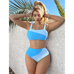 Damen Bikini-Set mit verspielten Schleifen und modernem Farbblockdesign R&B