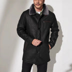 Herren Steppjacke mit luxuriösem Kunstfellkragen