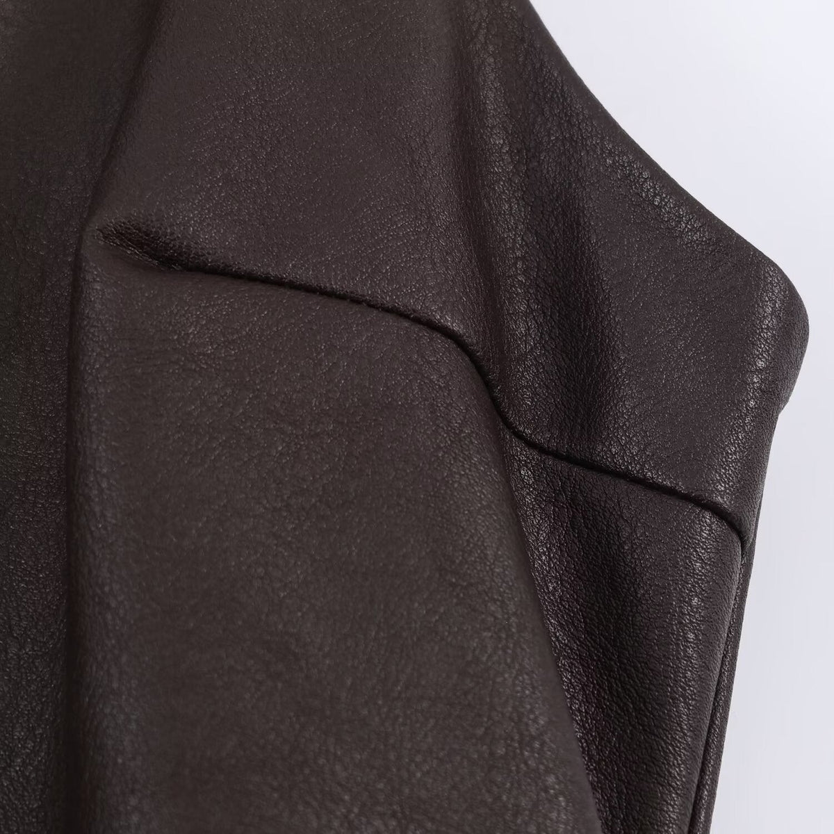 Damen ärmelloses Kunstlederkleid mit voluminösem Rock R&B