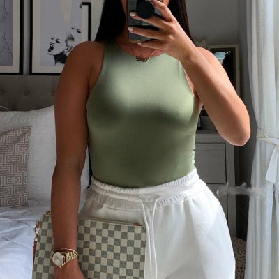 Damen Körpernahes Trägertop mit elegantem Rundhalsausschnitt und weichem Material R&B