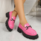 Damen Modische Loafers mit robustem Profil und dekorativem Schnallen-Detail R&B