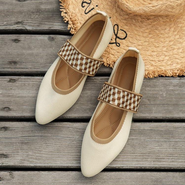 Damen Ballerinas mit elastischem Riemen und atmungsaktiver Oberflächenstruktur R&B