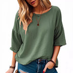 Damen Oversized Langarmshirt aus weich strukturiertem Material R&B