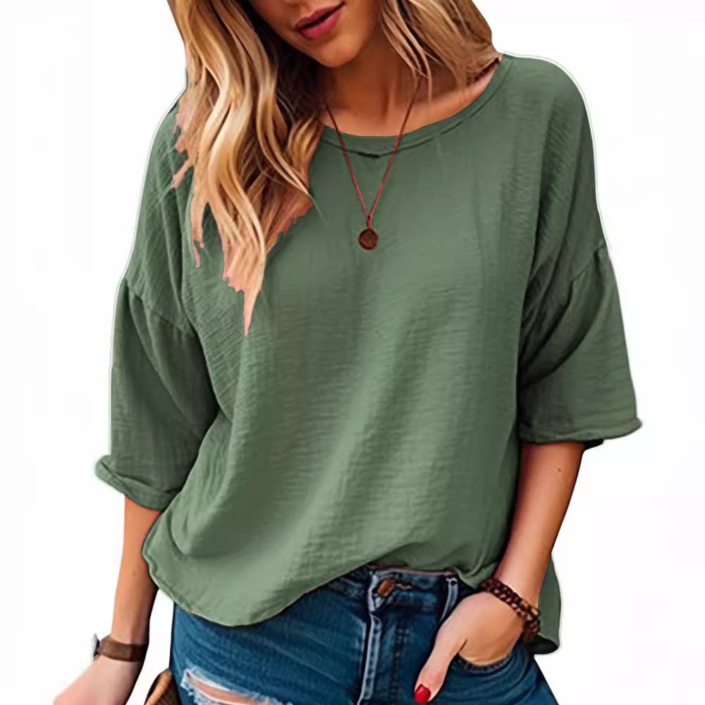 Damen Oversized Langarmshirt aus weich strukturiertem Material R&B