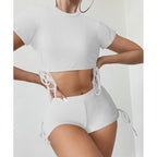 Damen Trendiges Crop-Top und Shorts Set R&B