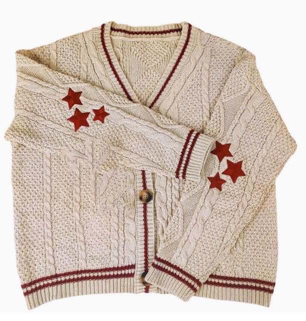 Damen Strickjacke mit dekorativem Sternen-Muster R&B
