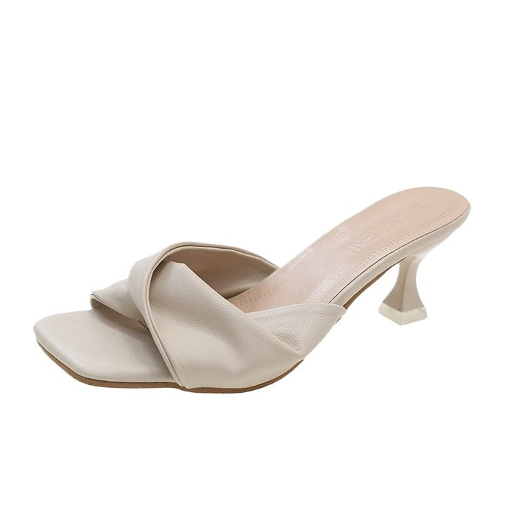 Damen Elegante Mules mit dekorativem Knoten R&B