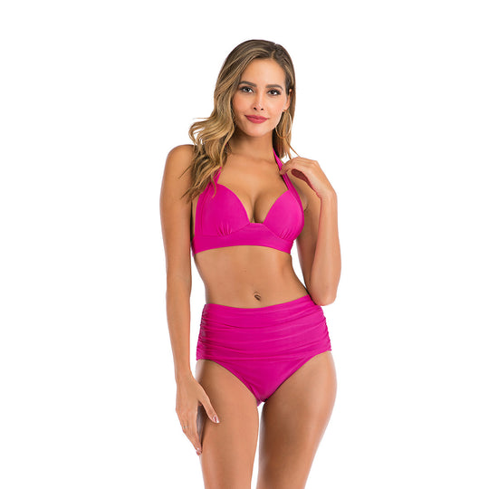 Damen Hochtailliertes Bikini-Set mit verstellbarem Oberteil R&B