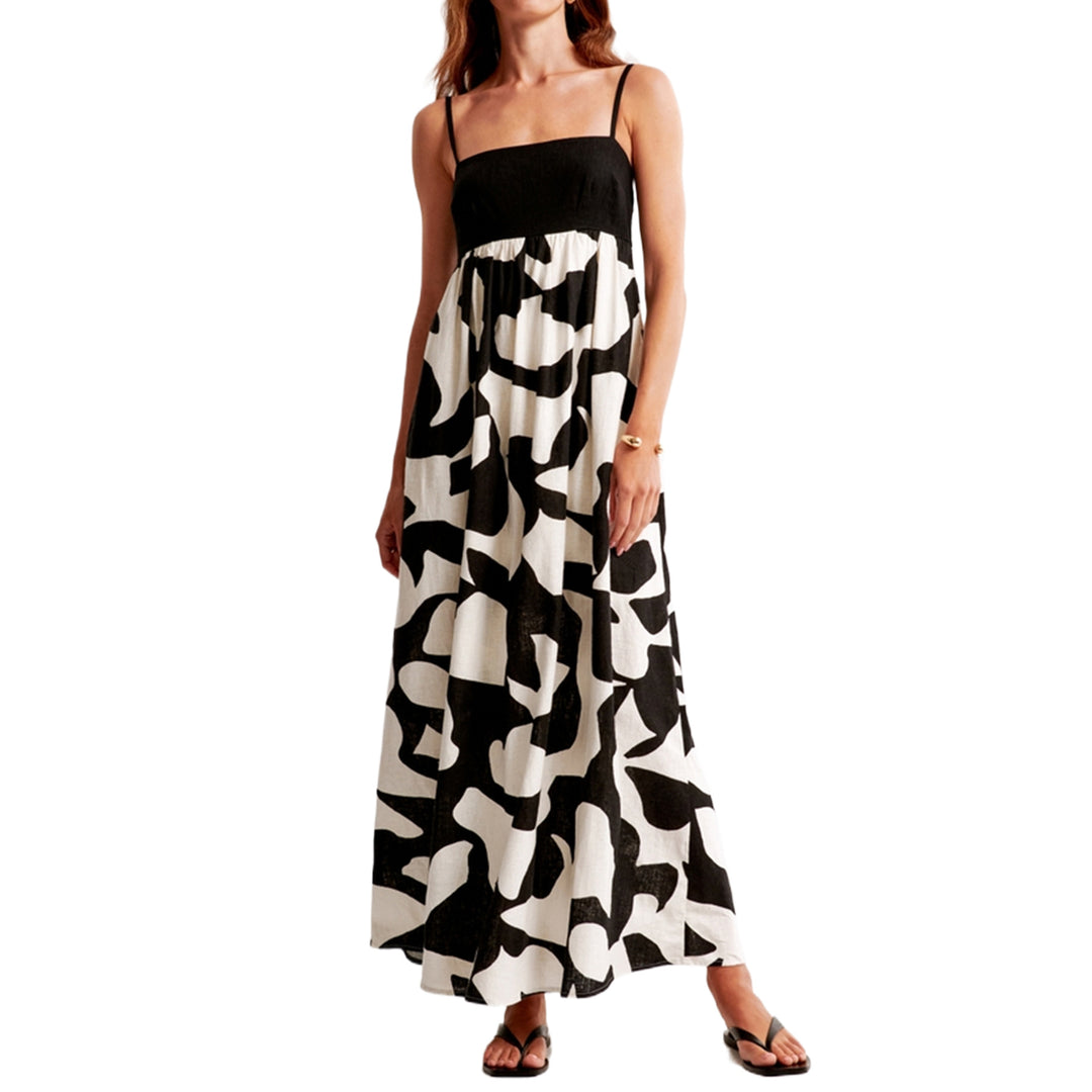 Damen Maxikleid mit schmalen Trägern und fließendem Schnitt R&B