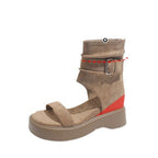 Damen Plateau Sandalen mit verstellbarem Riemen und modisch geflochtenem Obermaterial R&B