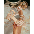 Damen Riemchen-Sandalen mit elegantem Blockabsatz und modischem Schnallenverschluss R&B