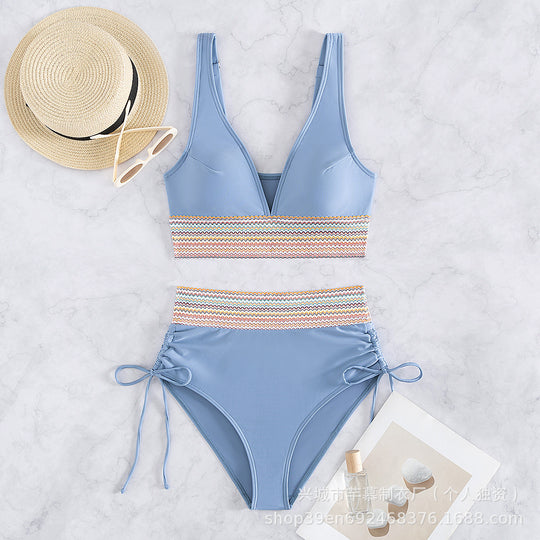 Damen Hochgeschnittener Sportbikini R&B
