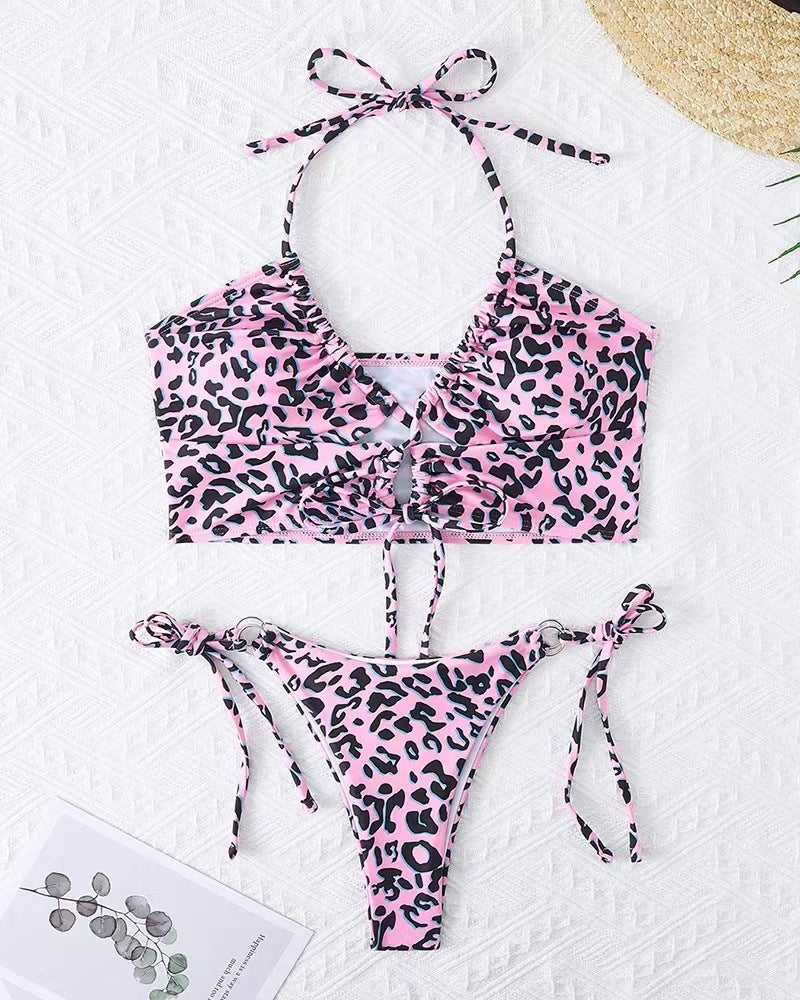 Damen Bikini-Set mit aufregendem Leopardenmuster und verstellbaren Trägern R&B