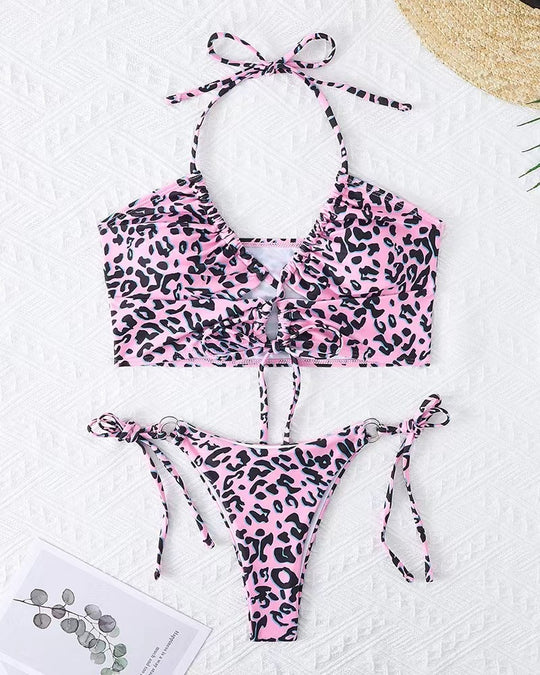Damen Bikini-Set mit aufregendem Leopardenmuster und verstellbaren Trägern R&B