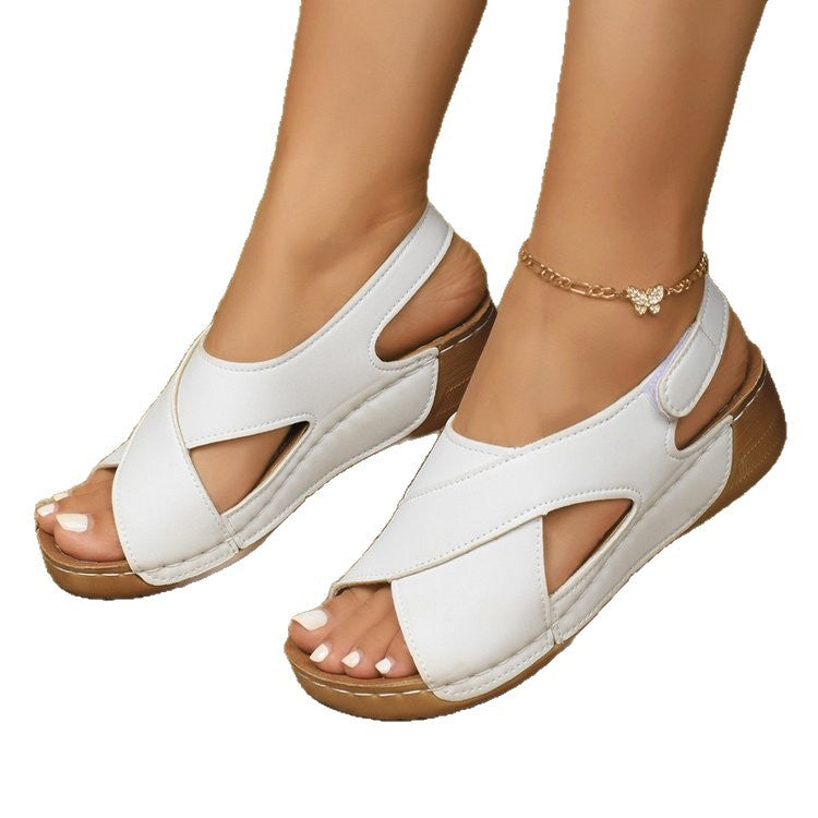 Damen Wedge-Sandalen mit anatomischem Fußbett und funktionalem Cut-Out Design R&B