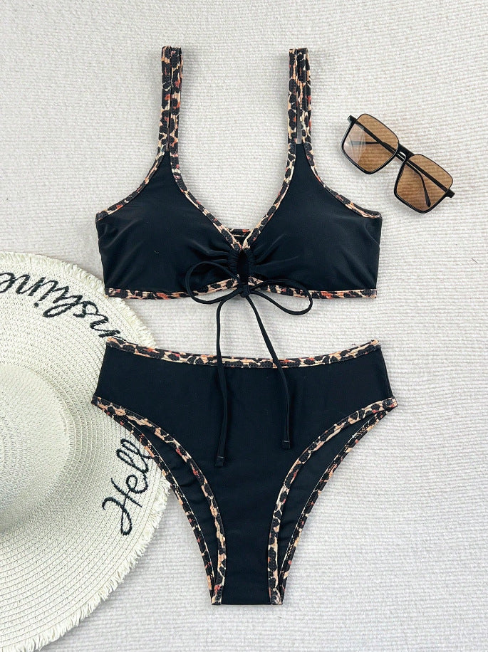Damen Triangel-Bikini mit modischem Leopardenmuster R&B