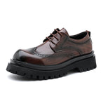Damen elegante Schnürschuhe mit robustem Profil und durchgehender Gummisohle R&B