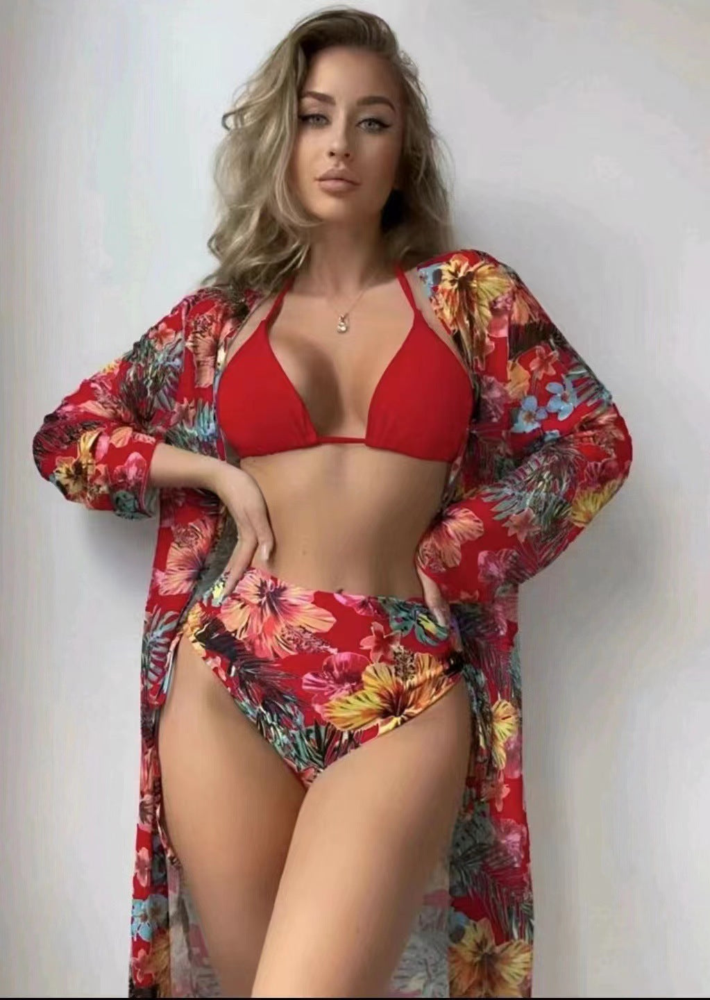Damen modisches Bade-Set mit stylischem Kimono R&B