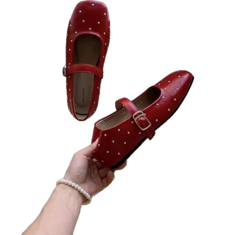 Damen Elegante Ballerinas mit dekorativen Strasssteinen R&B