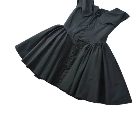 Damen Puffärmel Kleid mit taillierter Silhouette und elegantem Rüschensaum R&B