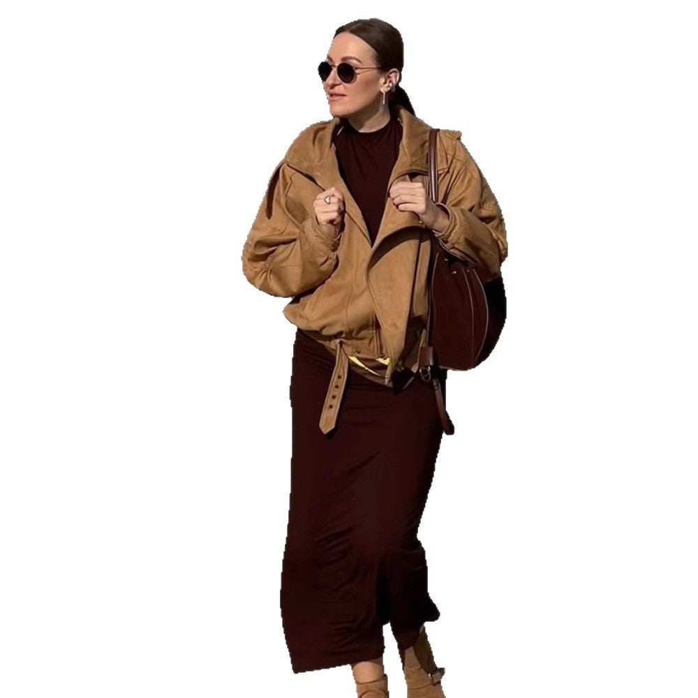 Damen lässige Wildlederjacke R&B