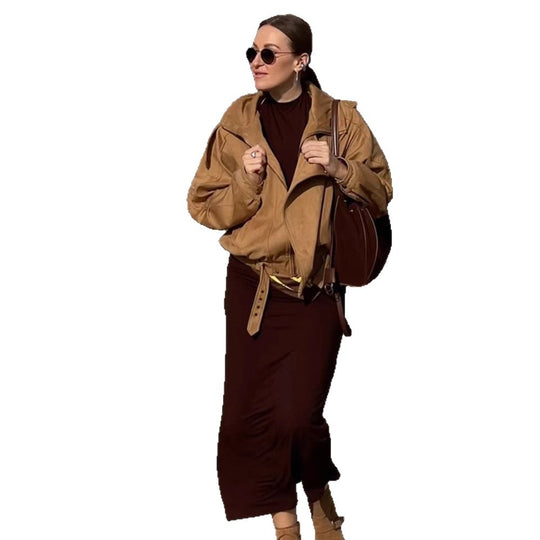 Damen lässige Wildlederjacke R&B