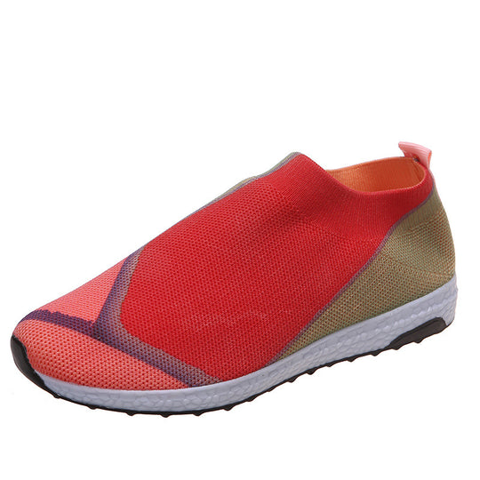 Damen Slip-On Sneakers mit atmungsaktiver Strick-Oberfläche und rutschfester Sohle R&B