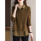 Damen Strickpullover mit layerndem Design und harmonischer Textur R&B