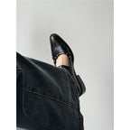 Damen elegante Halbschuhe mit Schnallen und Ziernähten R&B