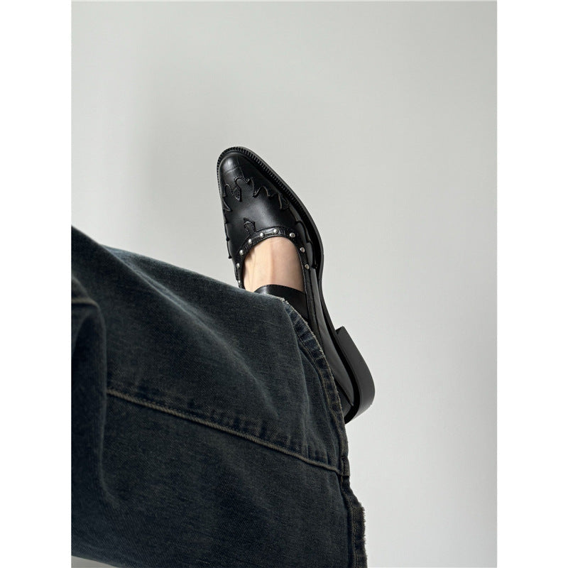 Damen elegante Halbschuhe mit Schnallen und Ziernähten R&B