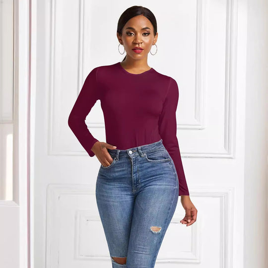Damen Eleganter Langarmbody mit hohem Beinausschnitt R&B