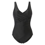 Damen Eleganter Einteiler Badeanzug mit Wickeloptik R&B
