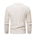 Herren Feinstrickpullover mit Kabelmuster und hohem Kragen R&B