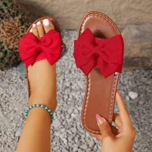 Damen Designer-Lounge-Sandalen mit raffiniertem Schleifendetail R&B