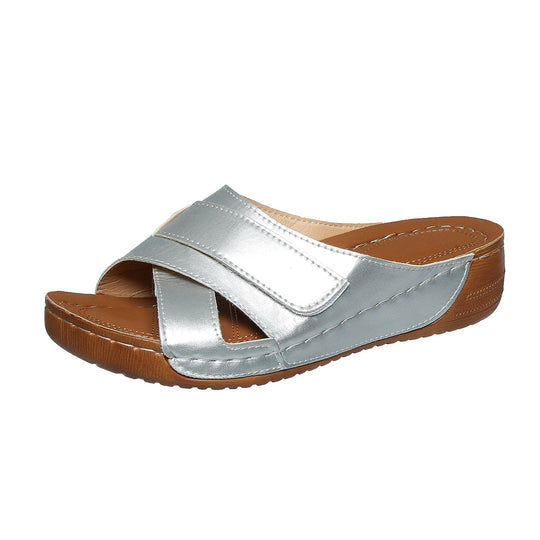 Damen Komfortable Clogs mit verstellbarem Klettverschluss R&B