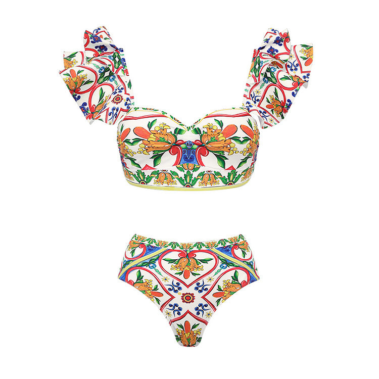 Damen Bikini-Top und Wickelrock Set R&B