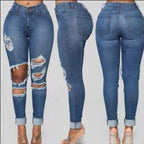 Damen Skinny-Jeans mit Riss-Design