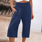 Damen Elegante Culottes mit dehnbarem Bund und Taschen R&B