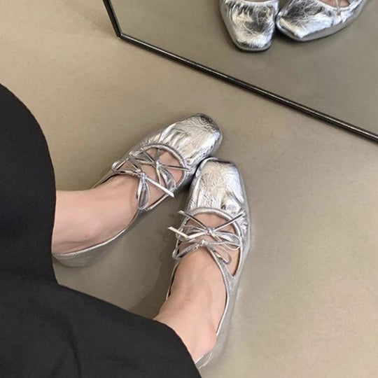 Damen elegante Mules mit raffiniertem Schnür-Design R&B