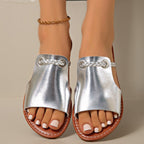 Damen Modische Slide-Sandalen mit geflochtenem Riemendesign und harmonischem Fußbett R&B