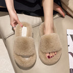 Damen Fleece-Hausschuhe mit luxuriösem Plüsch und weichem Fußbett EB