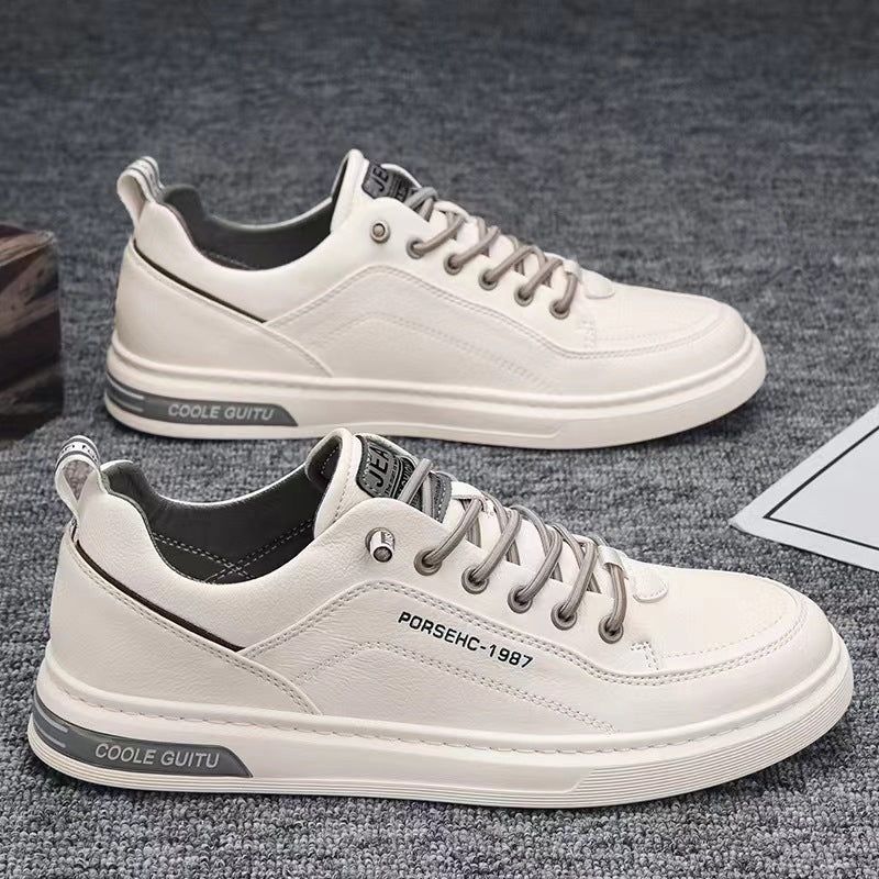 Damen lässige Leder Sneakers mit atmungsaktivem Innenfutter R&B